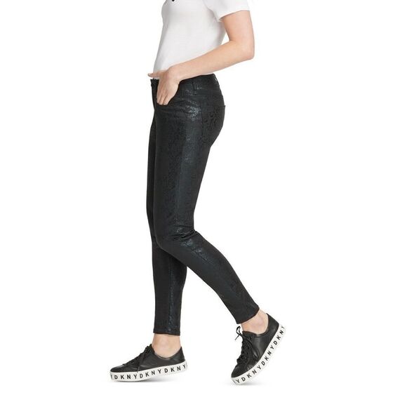 DKNY Coated Snake Embossed Skinny Jeans - Picture 3 of 9